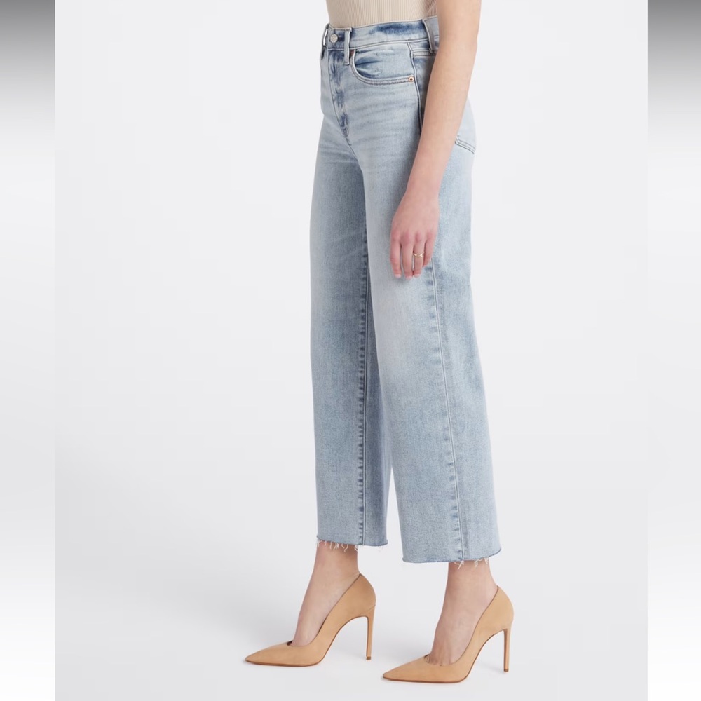 Light Wash Wide Leg Ankle Jeans Petite 6P - Picture 4 of 5